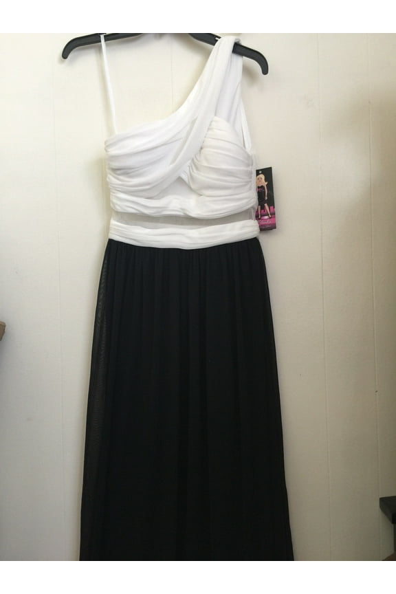 Blondie Nites Black and White Dress (White/Black, 5)