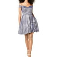 thumbnail image 1 of Blondie Nites Womens Metallic Glitter Off-Shoulder Dress, Metallic, Juniors, 13, 1 of 1