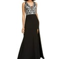 thumbnail image 1 of Blondie Nites Womens Sparkly Flowers Gown Dress, Metallic, Juniors, 0, 1 of 4