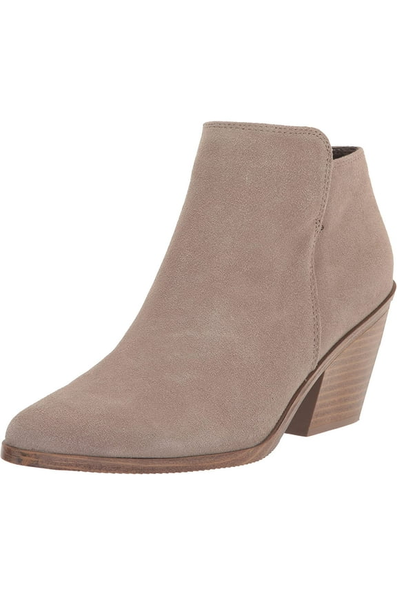 Noel Mushroom Pointed Toe Pull On Waterproof Block High Heel Ankle Boots (Mushroom, 9)