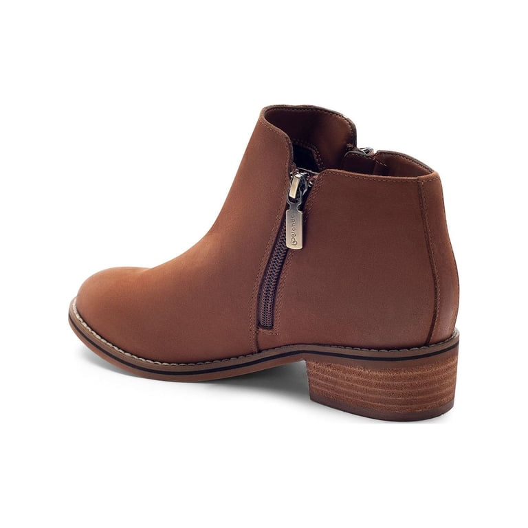 Blondo Womens Liam Leather Round Toe Ankle Fashion, Cognac Nubuck, Size 8.0  - Walmart.com