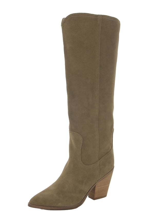 Womens Wrangle Suede Stacked Heel Knee-High Boots