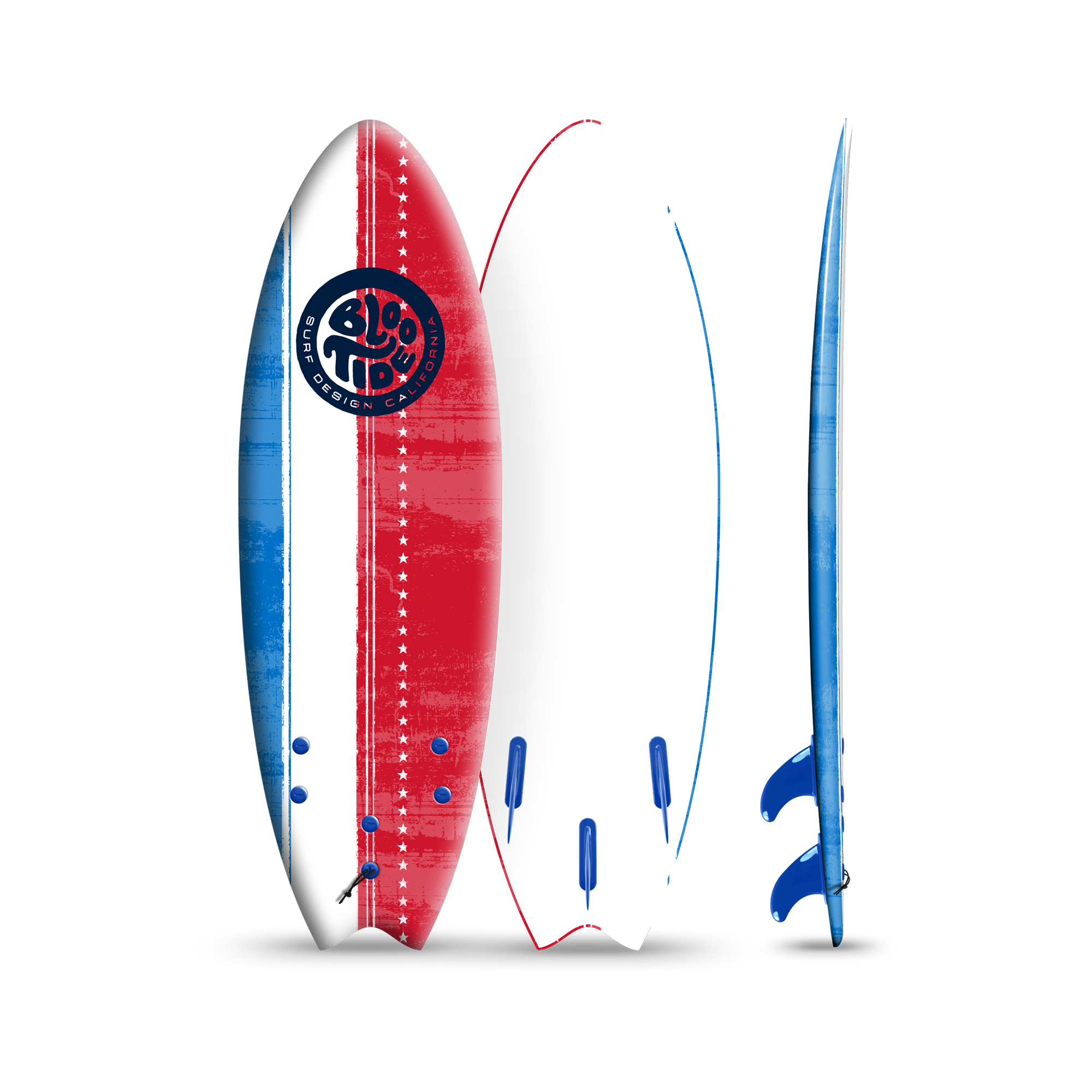 Bloo Tide 6 Foot Americana Soft Top Surfboard