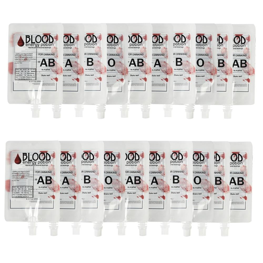 Blood Bags for Drinks 20 Pack Reusable IV Bags Energy Drink