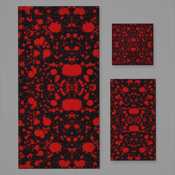 Blood Black And Red Horror Bath Towel Sets For Bathroom Hand Towels Fingertip Towels 3 Piece Soft Absorbent For Bathroom Kitchen Hotel Beach