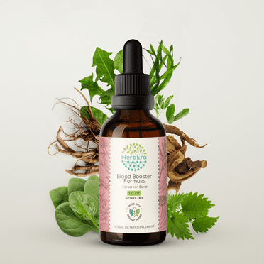 Blood Booster Formula Alcohol-FREE Extract Tincture. Herbal Iron Blend 2 oz