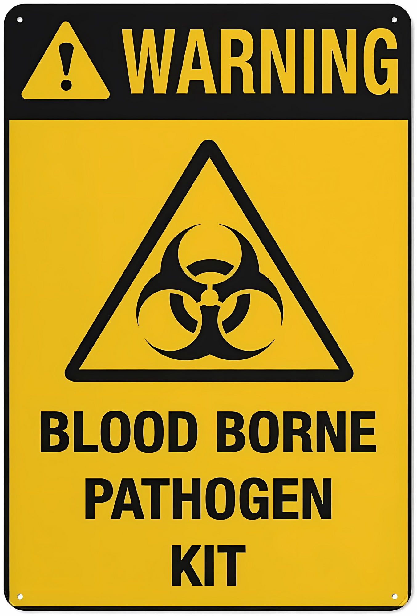 Signs For Pathogens Blood Borne Pathogen Kit Aluminum Warning Sign 12 x 8 Inches - Security ...