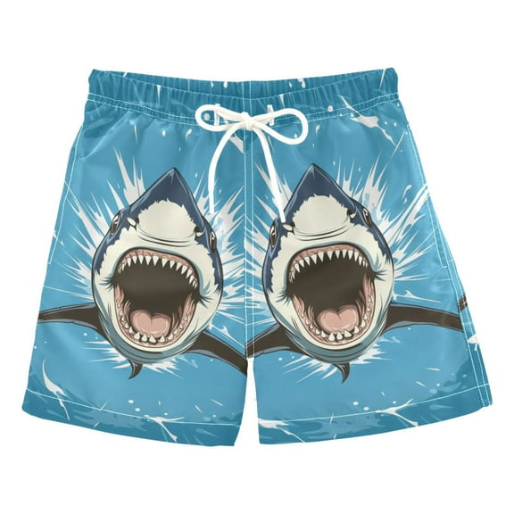 Blood Bowl Shark Boys Swim Trunks Quick Dry Boy Swim Shorts for 3-14 Years