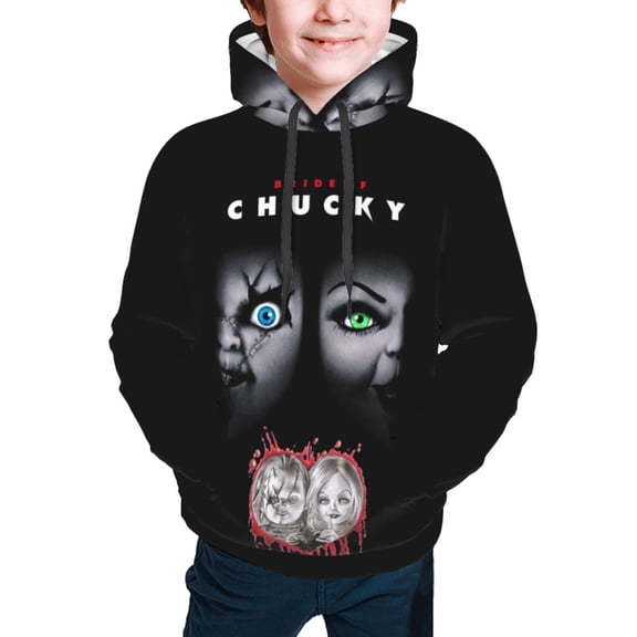 Blood Bride Of Chucky Youth Hoodies Sweatshirt Teen Pullover Hooded Clothes With Pocket For Boys Girls Clothing