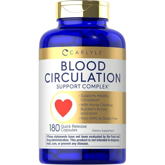 Blood Circulation Supplement | 180 Capsules for Men and Women | by Carlyle