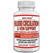 Simply Potent Blood Circulation & Vein Support Supplement, Circulate Supplement for Women — 90 Capsules | Varicose & Spider Vein, Leg Swelling & Lymphatic Drainage Support | Horse Chestnut, Diosmin,