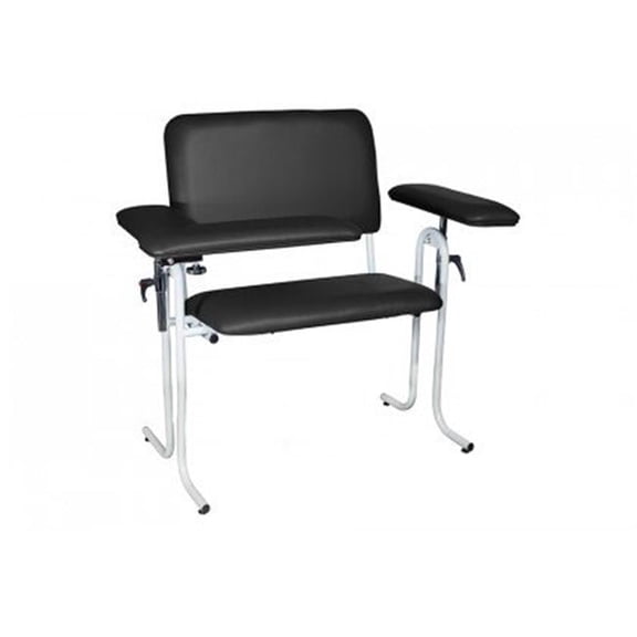 Blood Draw Wide Chair with Flip Arm, Black
