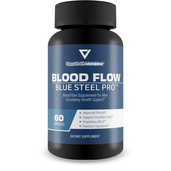 Blood Flow Blue Steel Pro - Our Best Blood Flow Capsules - Healthy Blood Flow Supplement Powder Capsules - Whole Body Blood Flow Support - Blood Circulation Supplements For Men Circulation Support