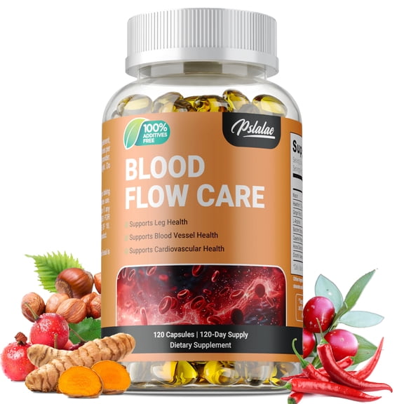 Blood Flow Care Capsules - with Niacin, L-Arginine - Supports Heart Health, Healthy Blood Circulation & Cardiovascular Function - 120 Capsules