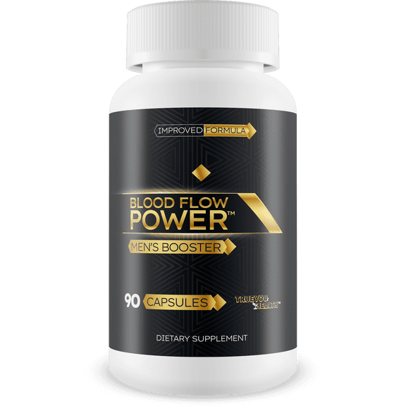 Blood Flow Power Mens Booster Extra Strength - Improved Formula - Our Best Blood Flow Support For Men - Vasodilator Nitric Oxide Circulation Supplement - Power Mens Booster Pills High Pressure Pills