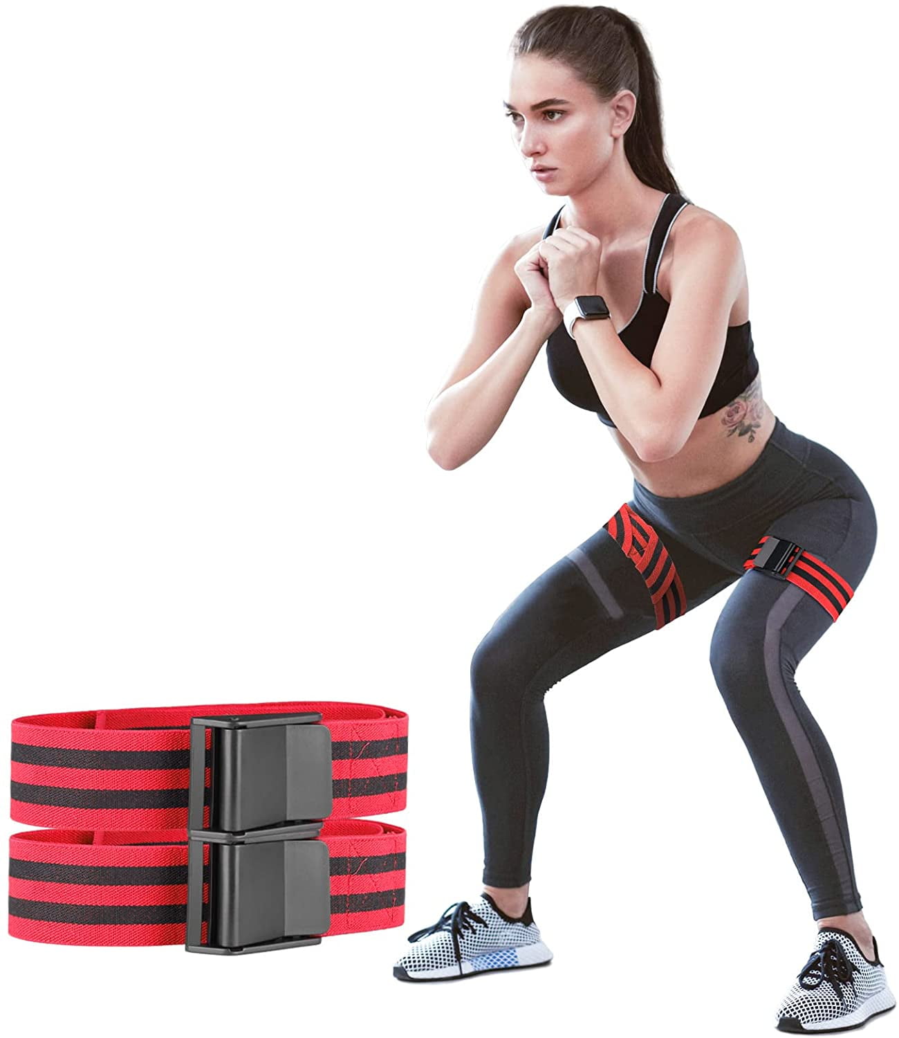 Blood Flow Restriction Bands for Women Glutes Hip Building Occlusion Training Bands BFR Bundle Booty Bands Best Fabric Resistance Bands for Exercising Your Butt Squat Thigh Fitness Red F110946 Walmart...