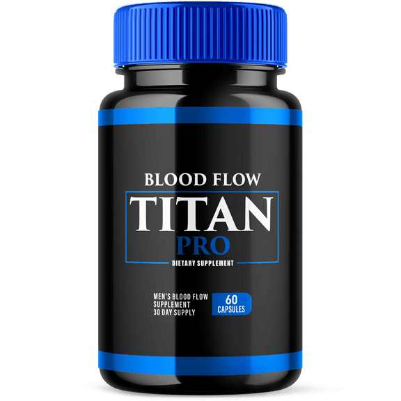 Blood Flow Titan Pro for Men Advanced Blood Support Vitamin Supplement 60 Capsules