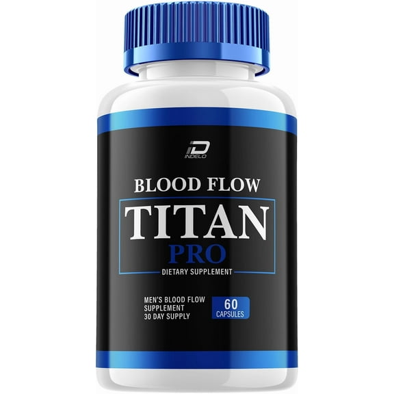 Blood Flow Titan for Men Capsules BloodFlow Titan Vitamin Complex Pills, Energy, 1 Pack, 60 Capsules