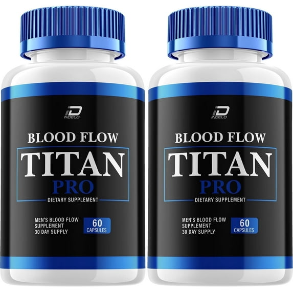 Blood Flow Titan for Men Capsules – BloodFlow Titan Vitamin Complex Pills, Energy, 2 Pack, 120 Capsules