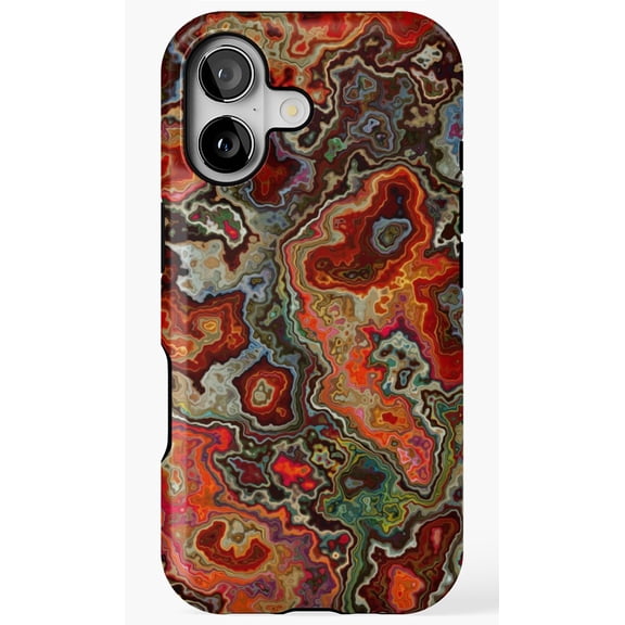 Blood Geode Crystal Stone Mineral Texture Art Phone Case for iPhone 17 16 15 14 13 12 11 Pro Max