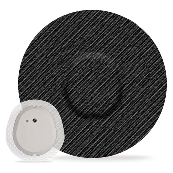 Blood Glucose Device Overcover 50-Pack, Round Fabric Adhesive Covers with Center Opening for Daily Routine Wear