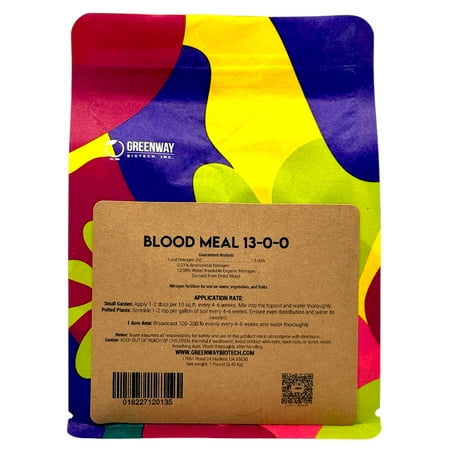 Blood Meal Fertilizer 13-0-0 - Organic Nitrogen Fertilizer - 1 Pound