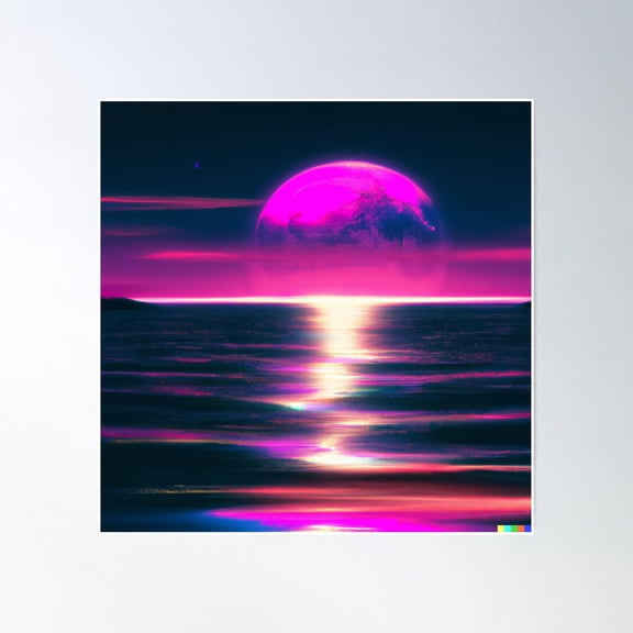 Blood Moon Lunar Space Eclipse In The Night Sky Poster Wall Art, Modern Wall Decor, 24x24 UNFRAMED