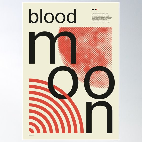 Blood Moon Poster Wall Art, Modern Wall Decor, 8x12 UNFRAMED