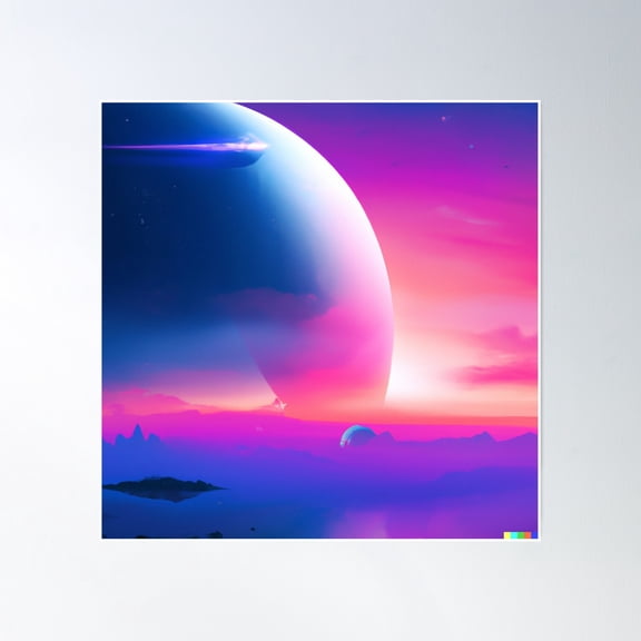 “Blood Moon Sunset Is The Opening Music Of The Night.” — Mehmet Murat İldan Poster Wall Art, Modern Wall Decor, 30x30 UNFRAMED