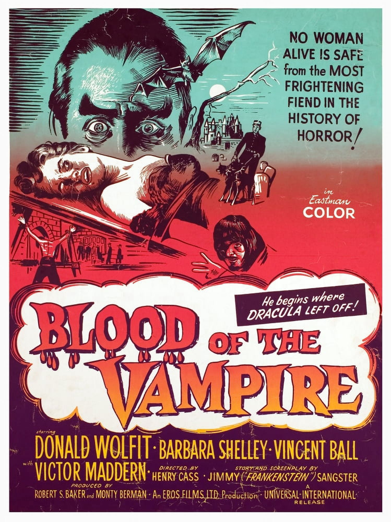Blood Of The Vampire Canvas Art - (11 x 17)