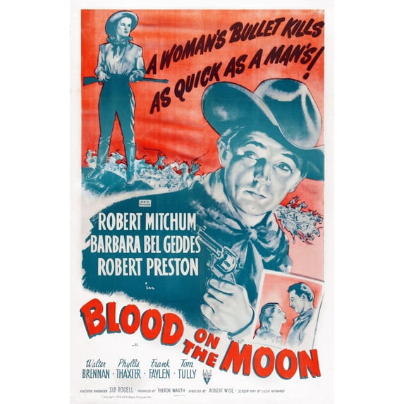 Blood On The Moon Us Poster Art From Left: Barbara Bel Geddes Robert Mitchum 1948 Movie Poster Masterprint (24 x 36)