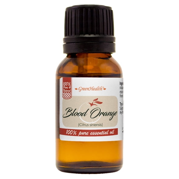 GreenHealth Blood Orange Essential Oil 15 ml Amber Glass Bottle with Euro Dropper