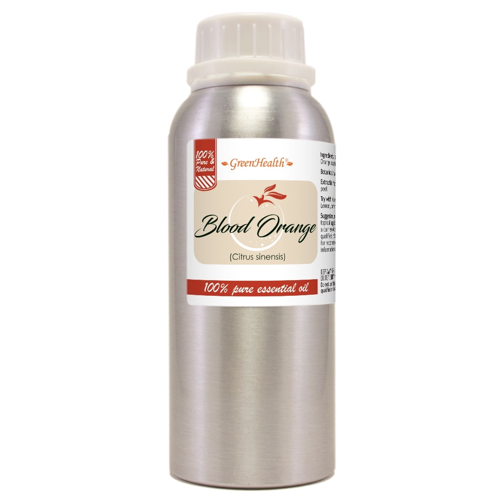 GreenHealth Blood Orange Essential Oil 8 fl oz (237 ml) Aluminum Bottle with Plug Cap