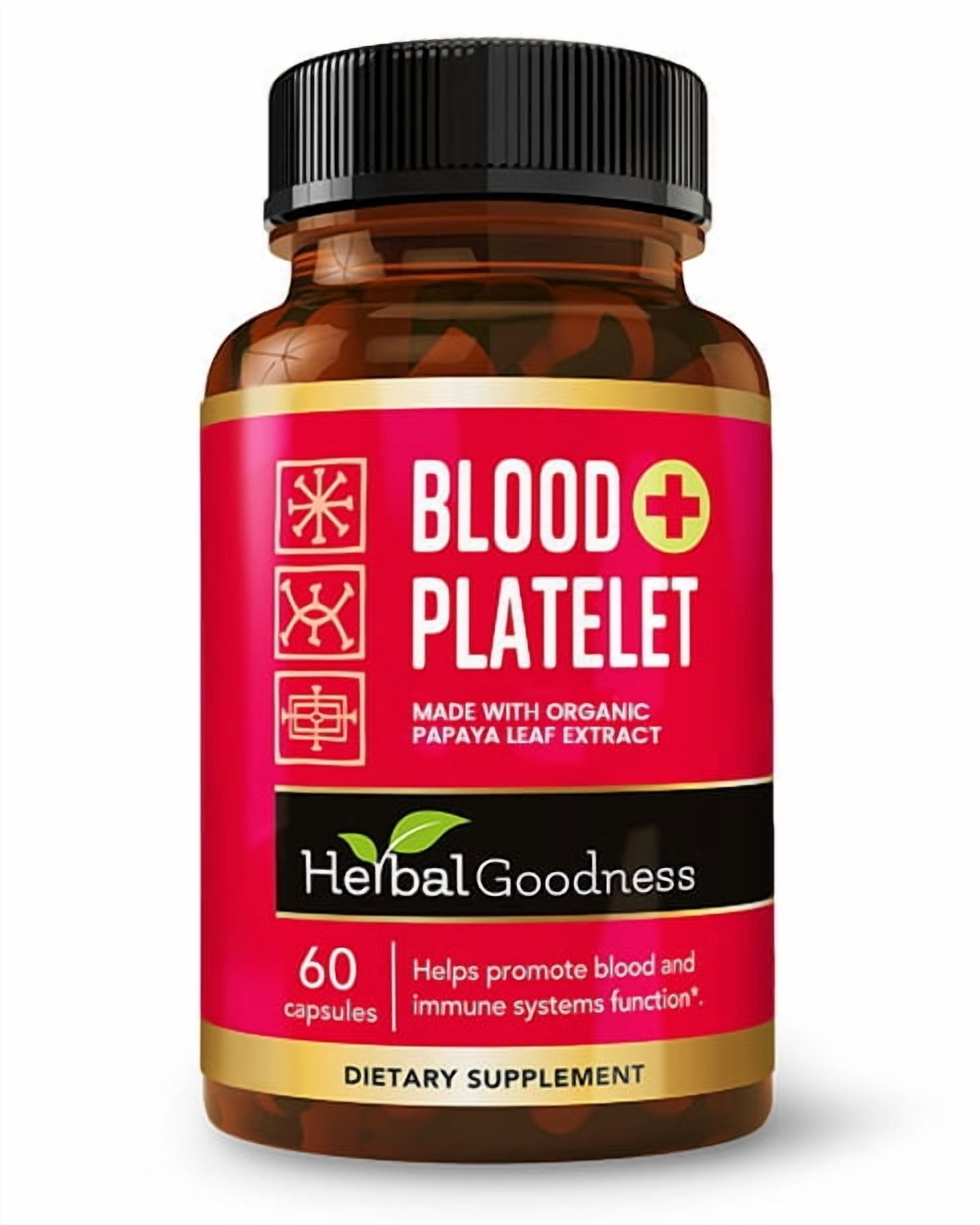 Blood Platelets Supplements, Papaya Leaf, Papaya Pills, Blood Support Formula, Cleanse, Detox, 60/500mg, Herbal Goodness