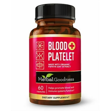 Blood Platelets Supplements, Papaya Leaf, Papaya Pills, Blood Support Formula, Cleanse, Detox, 60/500mg, Herbal Goodness