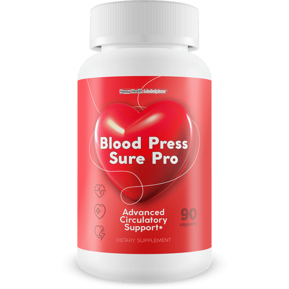 Blood Press Sure Pro With Magnesium 12 - Our Best Circulation Support Pressure Supplement - Circulation Vitamin Blood Flow - High Pressure Pills - Blood Flow Vasodilator Blood Circulation Supplements