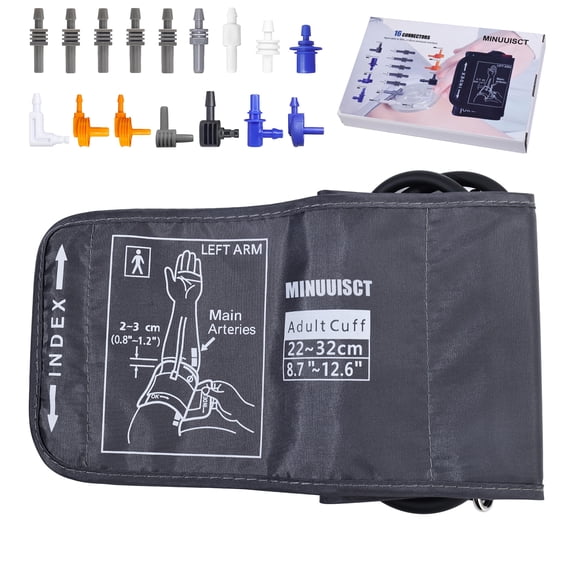 Blood Pressure Cuff with 16 Connectors, Universal Compatible with Most Electronic Sphygmomanometers, Comfortable to Wear(8.7-12.6in)