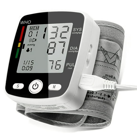 Blood Pressure Monitor, BDUN Rechargable Blood Pressure Machine Wrist with Voice Broadcast and 180 Memory for Dual User