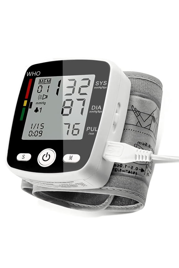 Blood Pressure Monitor, BDUN Rechargable Blood Pressure Machine Wrist with Voice Broadcast and 180 Memory for Dual User