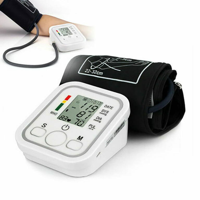 Portable-Small Blood-Pressure Monitors for Home-Use - White Travel BP  Machine Blood Pressure Cuff Automatic Arm High Blood Pressure Monitors for  Adult