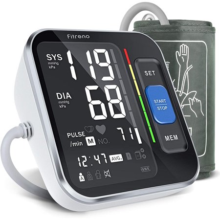 Blood Pressure Monitor Upper Arm, Large Screen Blood Pressure Monitors for Home Use Adjustable Arm Cuff, Backlight Display & HR Detection, with Carrying Case for Adult & Pregnancy