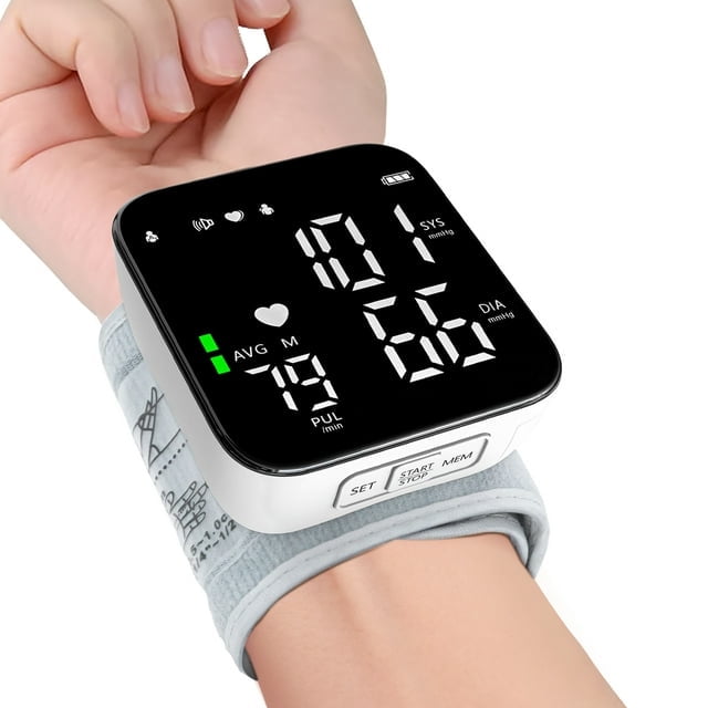 Blood Pressure Monitor, Wrist Blood Pressure Cuff LCD Display Automatic ...