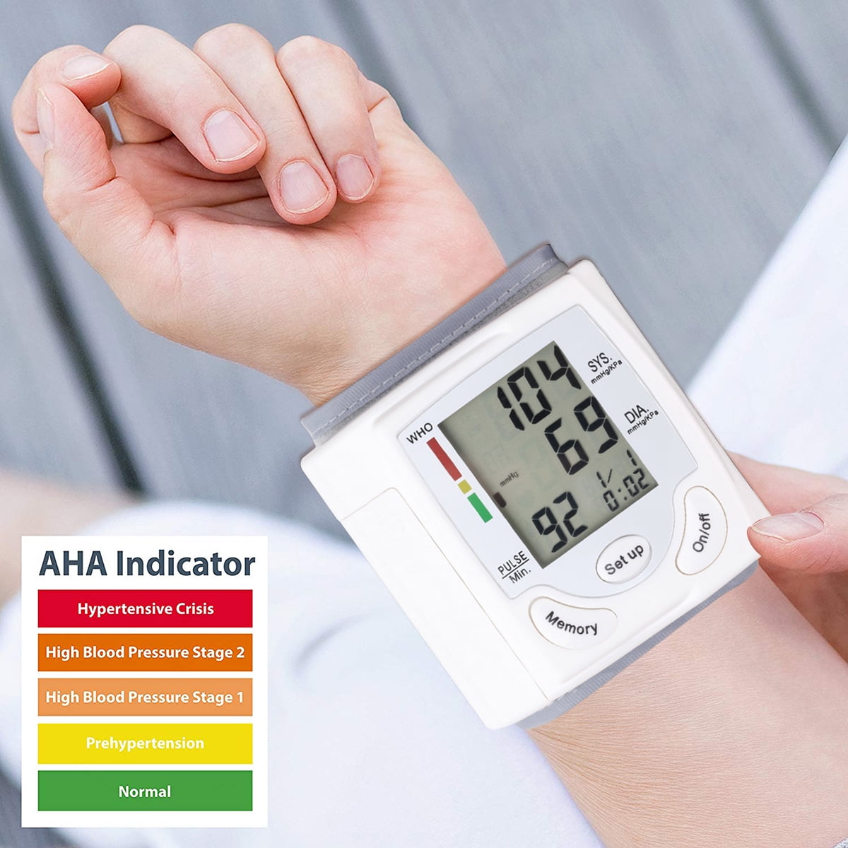 LCD Digital Wrist Blood Pressure Monitor with Heart Jamaica Ubuy