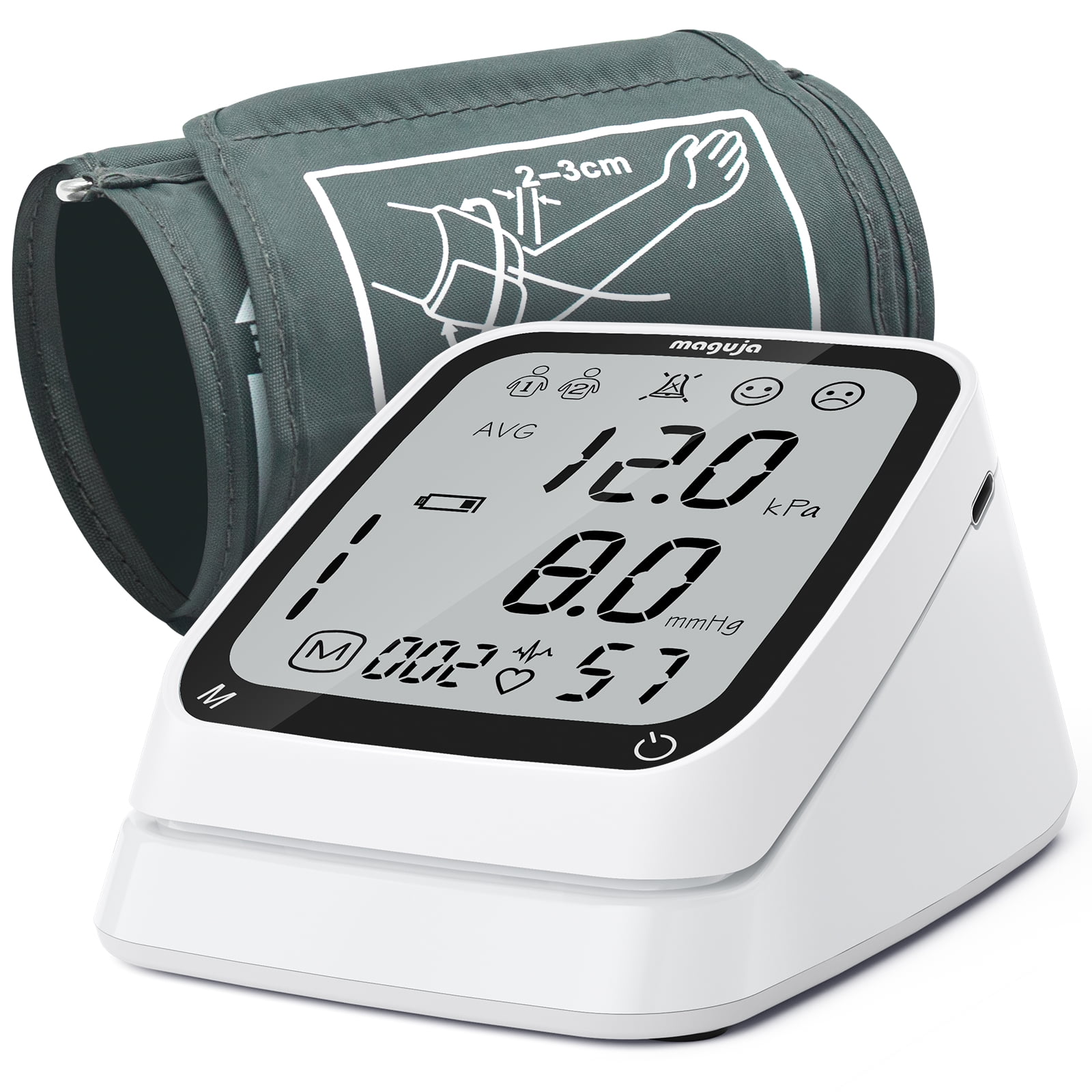 Tovendor Blood Pressure Monitor, Portable Automatic Digital BP Monitor  Irregular Heart Beat Detection with Large Display Screen Adjustable  5.3-8.5
