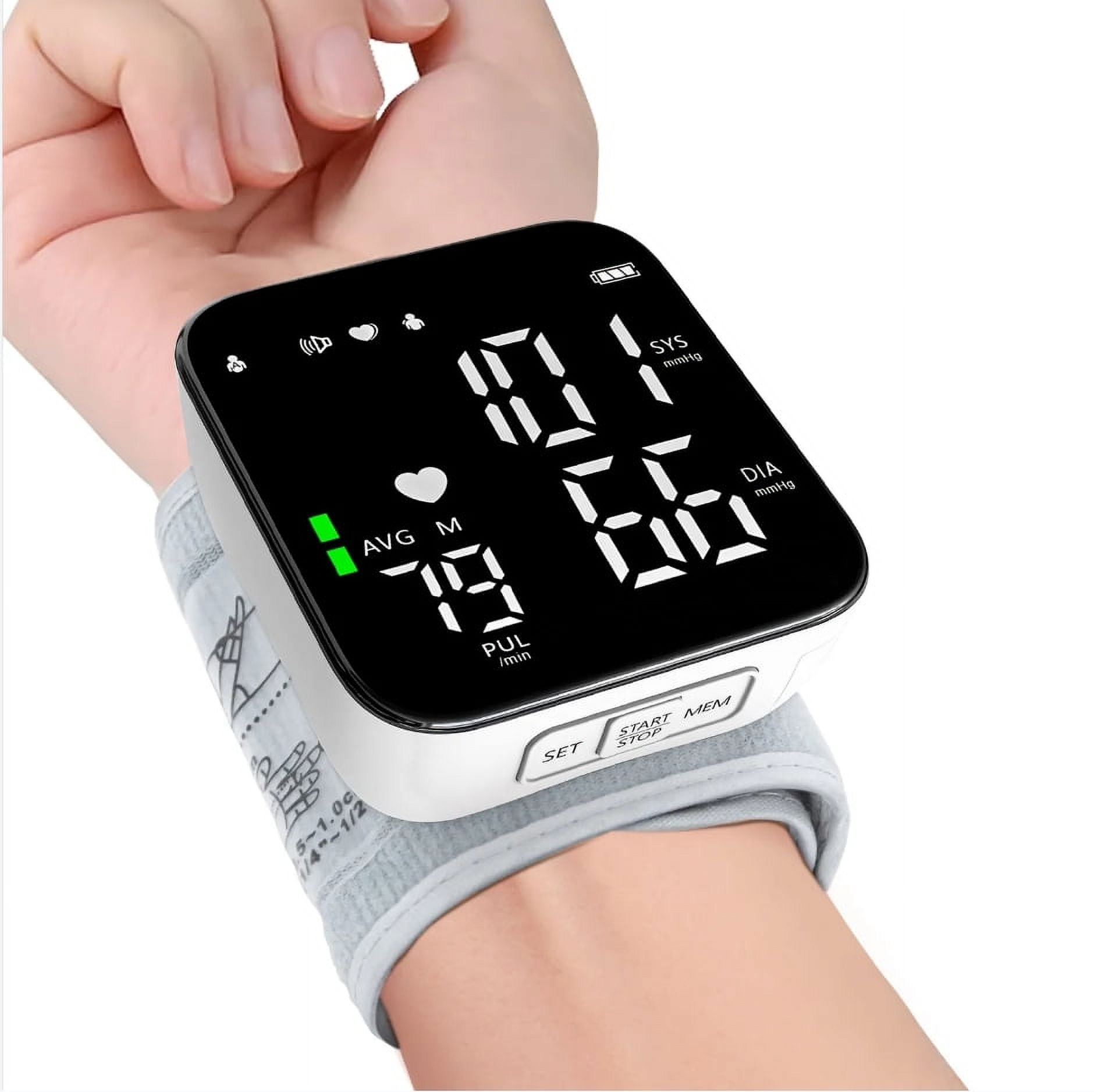 Willstar Digital Wrist Blood Pressure Monitor Heart Beat Rate Pulse Meter  Measurer Machine Automatic BP Tester Large LCD Display with Adjustable  Wrist