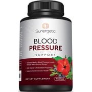 Blood Pressure Support Supplement with Garlic, Hawthorn, and Hibiscus, 90 Count