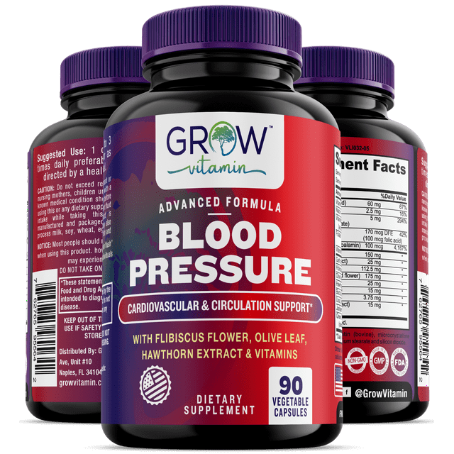 Blood Pressure Support Made with 13 Plants & Vitamins, Promotes