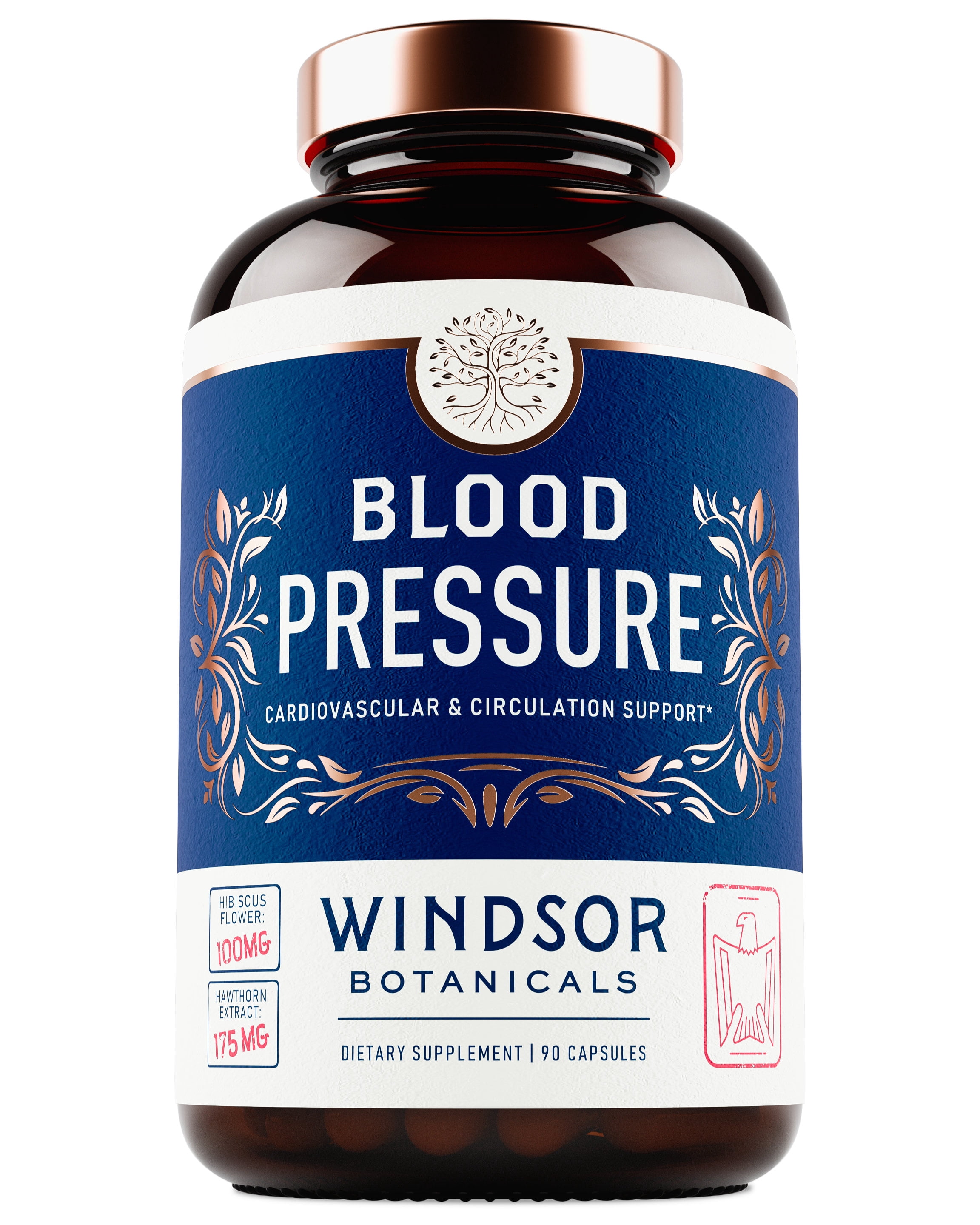 Blood Pressure Support Supplement - Green Tea, Hibiscus, Hawthorn, Garlic - Blood Pressure Vitamin, Mineral and Activated Naturals - 3 Month Supply, 90 Capsules