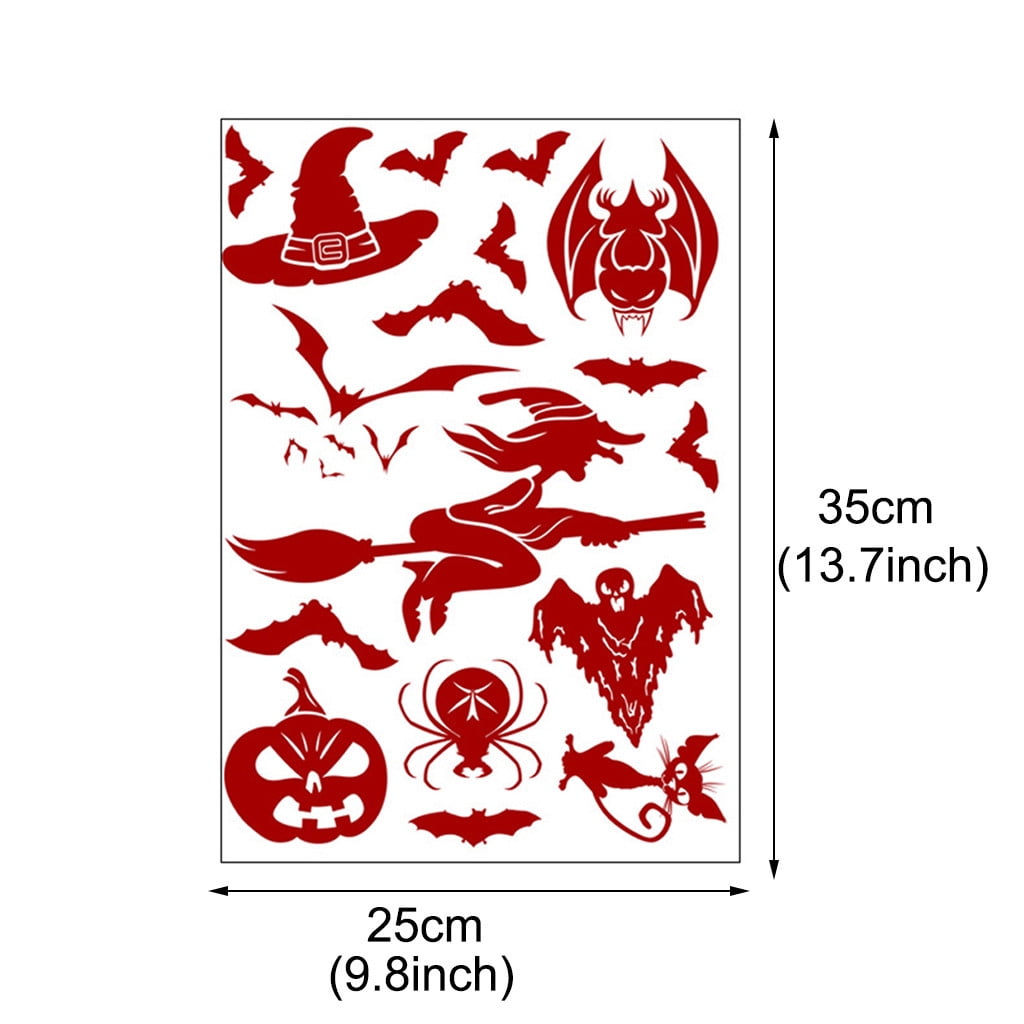 Blood Prints Decor Halloween Wall Sticker Home DIY Decals For Window ...