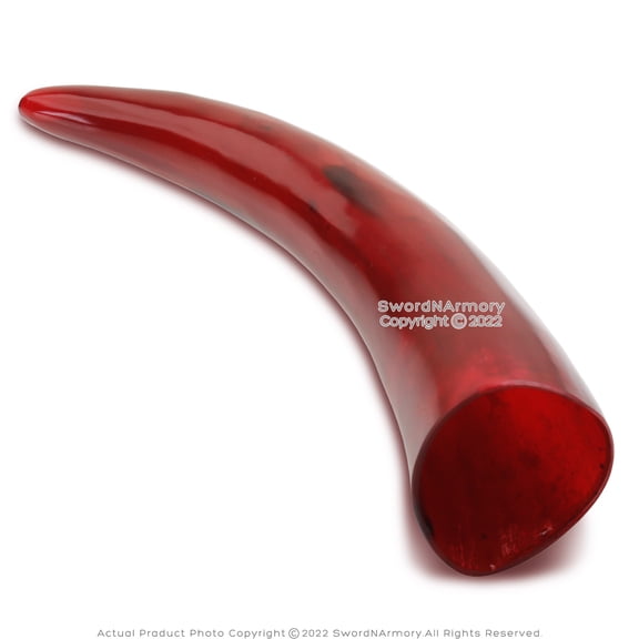 Blood Red Drinking Horn Genuine Cow Horn
